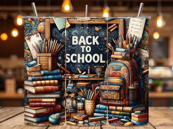 Back to School Backpack Tumbler Wrap