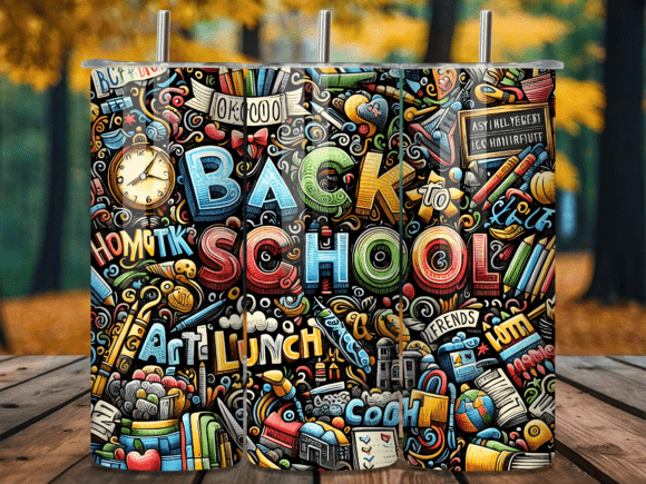 Back to School Doodle Art Tumbler Wrap
