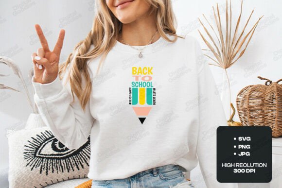 Back to School Pencil Typography Graphic