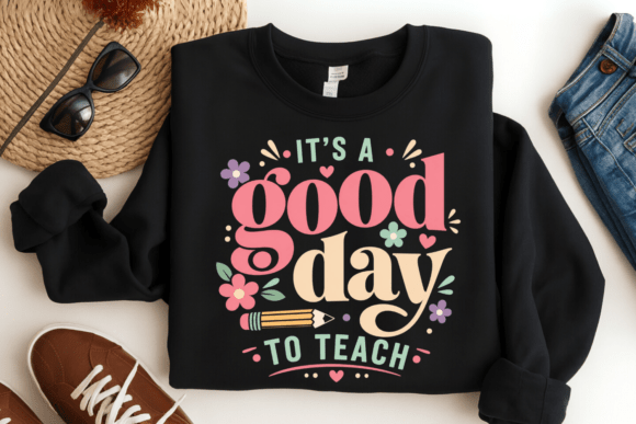 Good Day Teacher PNG: Back to School Design for Creative Projects