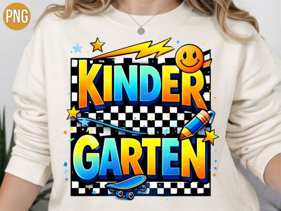 Kindergarten Back to School Retro PNG