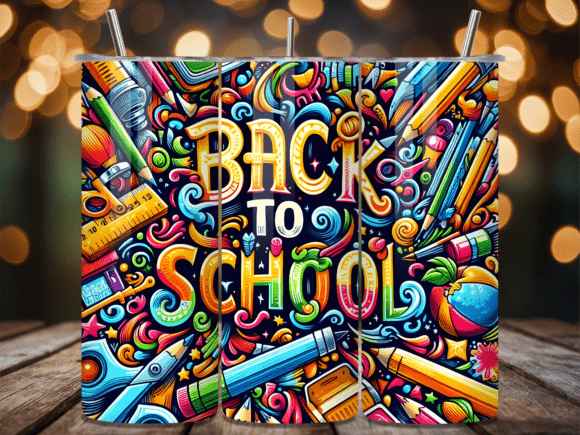 Retro Back to School Doodle Tumbler Wrap